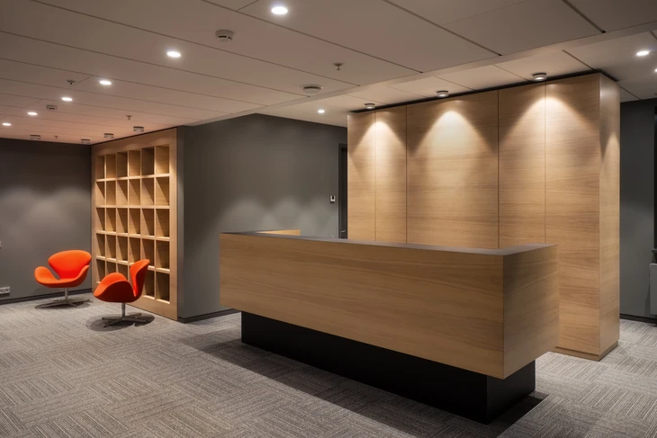 Réception dans le hall du bureau